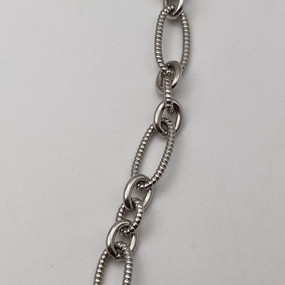 JUDITH RIPKA STERLING SILVER CHAIN HEART LOBSTER CLAW CLASP NECKLACE - Picture 2 of 4